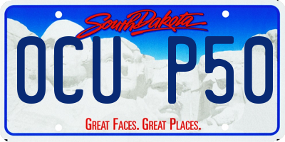 SD license plate 0CUP50