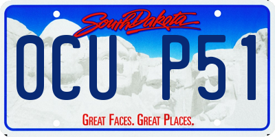 SD license plate 0CUP51