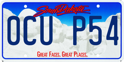 SD license plate 0CUP54