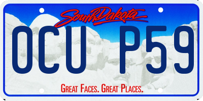 SD license plate 0CUP59