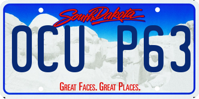 SD license plate 0CUP63