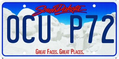 SD license plate 0CUP72