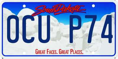 SD license plate 0CUP74
