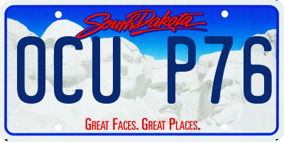 SD license plate 0CUP76