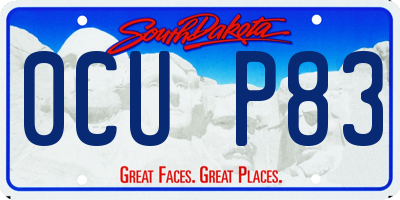 SD license plate 0CUP83