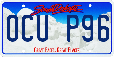 SD license plate 0CUP96