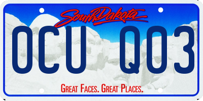 SD license plate 0CUQ03