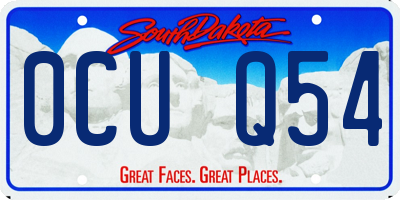 SD license plate 0CUQ54