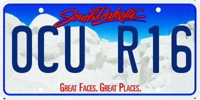 SD license plate 0CUR16