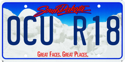 SD license plate 0CUR18
