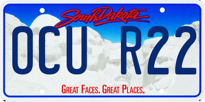 SD license plate 0CUR22