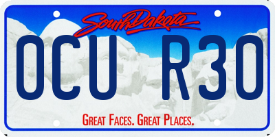 SD license plate 0CUR30