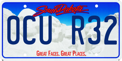 SD license plate 0CUR32