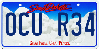 SD license plate 0CUR34