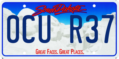 SD license plate 0CUR37