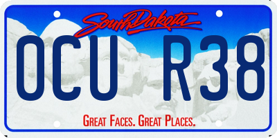 SD license plate 0CUR38