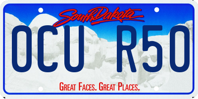 SD license plate 0CUR50
