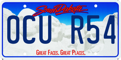 SD license plate 0CUR54