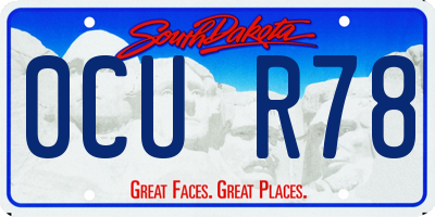 SD license plate 0CUR78