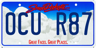 SD license plate 0CUR87