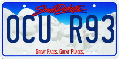 SD license plate 0CUR93