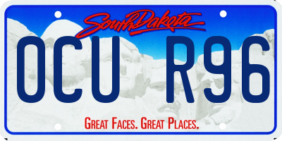 SD license plate 0CUR96