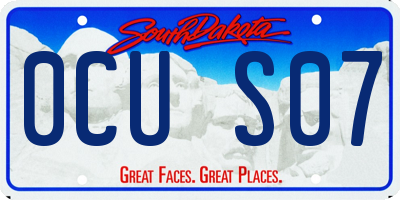 SD license plate 0CUS07