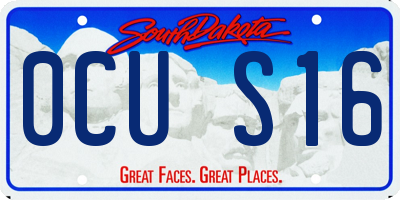 SD license plate 0CUS16