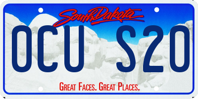 SD license plate 0CUS20