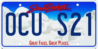 SD license plate 0CUS21