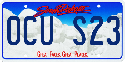 SD license plate 0CUS23