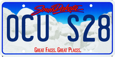 SD license plate 0CUS28