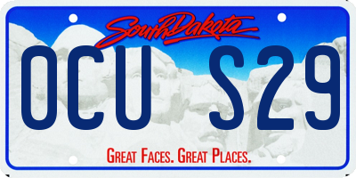 SD license plate 0CUS29
