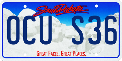 SD license plate 0CUS36