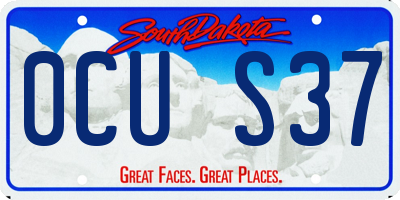 SD license plate 0CUS37