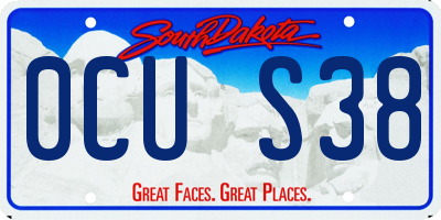 SD license plate 0CUS38