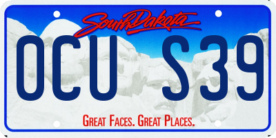 SD license plate 0CUS39