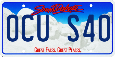 SD license plate 0CUS40