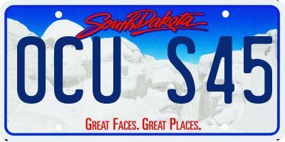 SD license plate 0CUS45