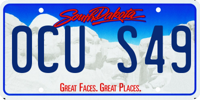 SD license plate 0CUS49