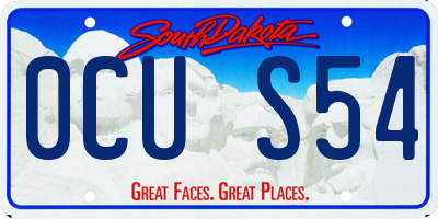 SD license plate 0CUS54