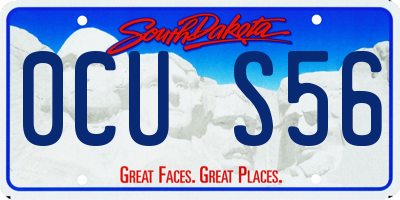 SD license plate 0CUS56