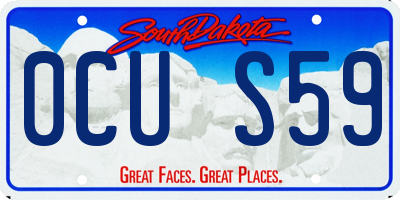 SD license plate 0CUS59