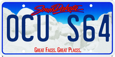 SD license plate 0CUS64