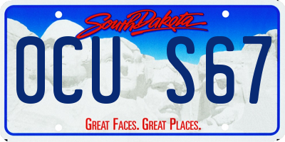 SD license plate 0CUS67