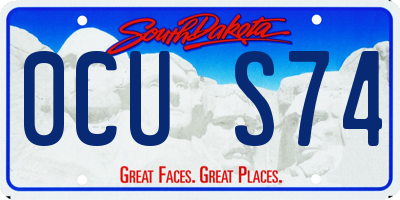 SD license plate 0CUS74