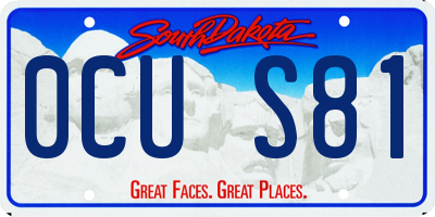 SD license plate 0CUS81