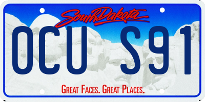 SD license plate 0CUS91