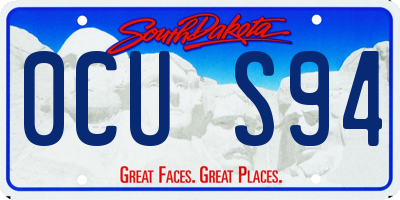 SD license plate 0CUS94