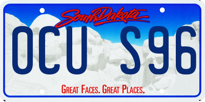 SD license plate 0CUS96